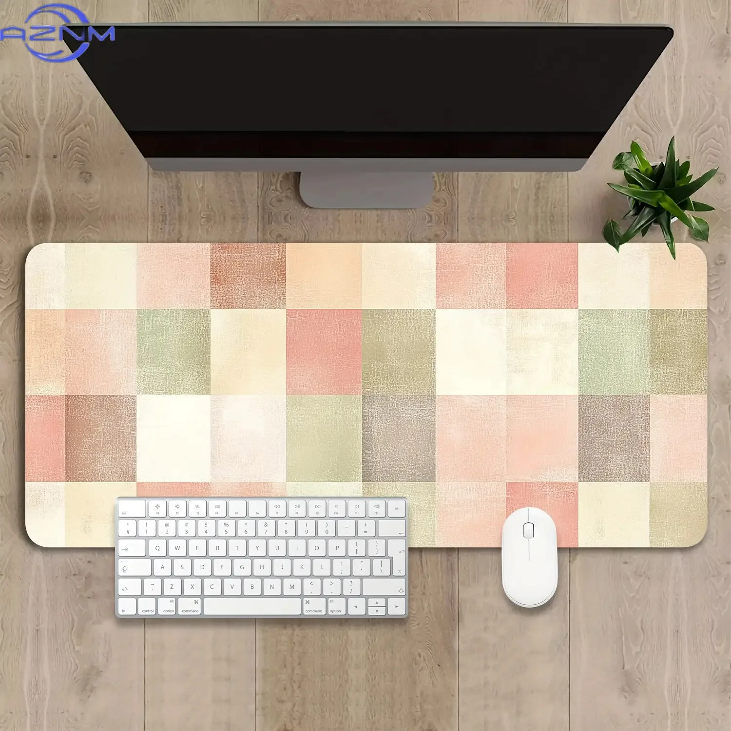 Pastel Rainbow Stripe Mouse Pad Waterproof Non‑Slip Soft Gradient Color Striped Mousepad for Office Laptop Gaming Work