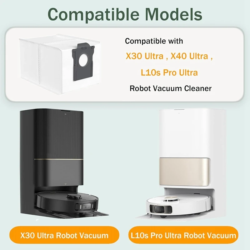 

A22Z 12 упаковок мешков для пыли для робота-пылесоса Dreame X30 Ultra / X40 Ultra / L10s Pro Ultra, большая емкость 3 л