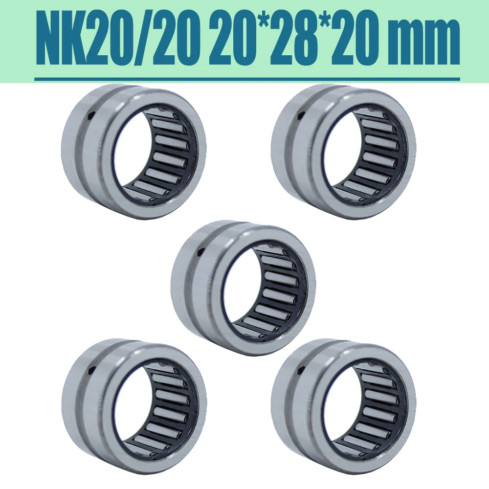 

NK20/20 Bearing 20*28*20 mm ( 5 PC ) Solid Collar Needle Roller Bearings Without Inner Ring NK20/20 NK2020 Bearing