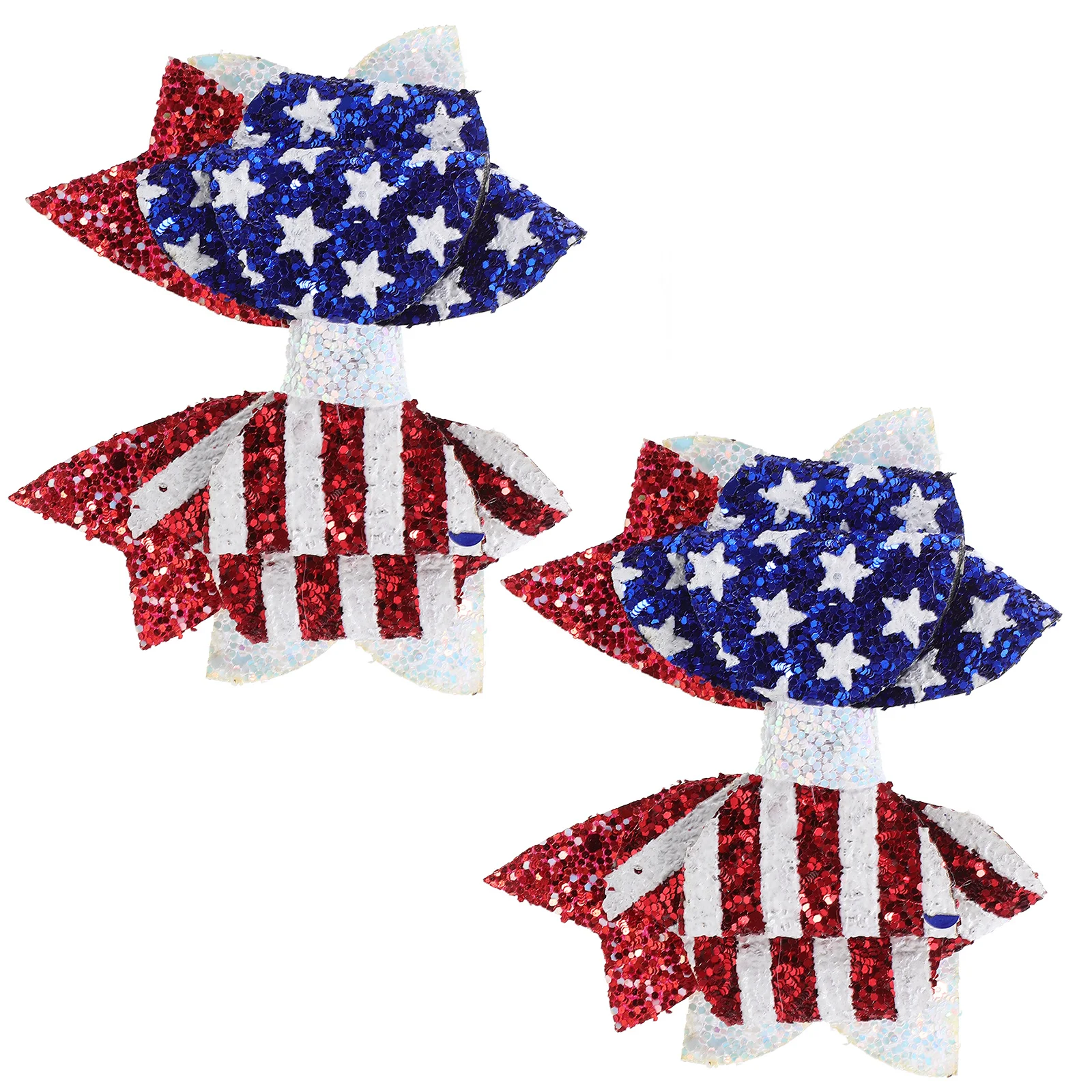 

2Pcs American Flag Hair Bows for Fourth of July Party Accessories Nonslip Comfortable Durable Easy to Use