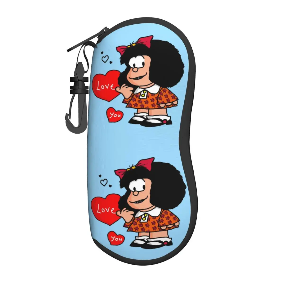 Mafalda Love You Shell Eyeglasses Case Women Men Cool Cartoon Quino Comic Glasses Case Sunglasses Box Pouch