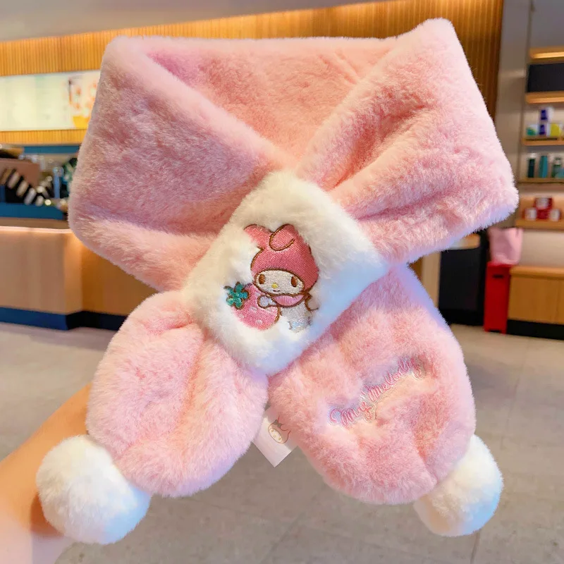 

Детский шарф Miniso Kulomi, зимний теплый плюшевый шарф Sanrio для мальчиков и девочек, мягкий приятный для кожи чехол на шею