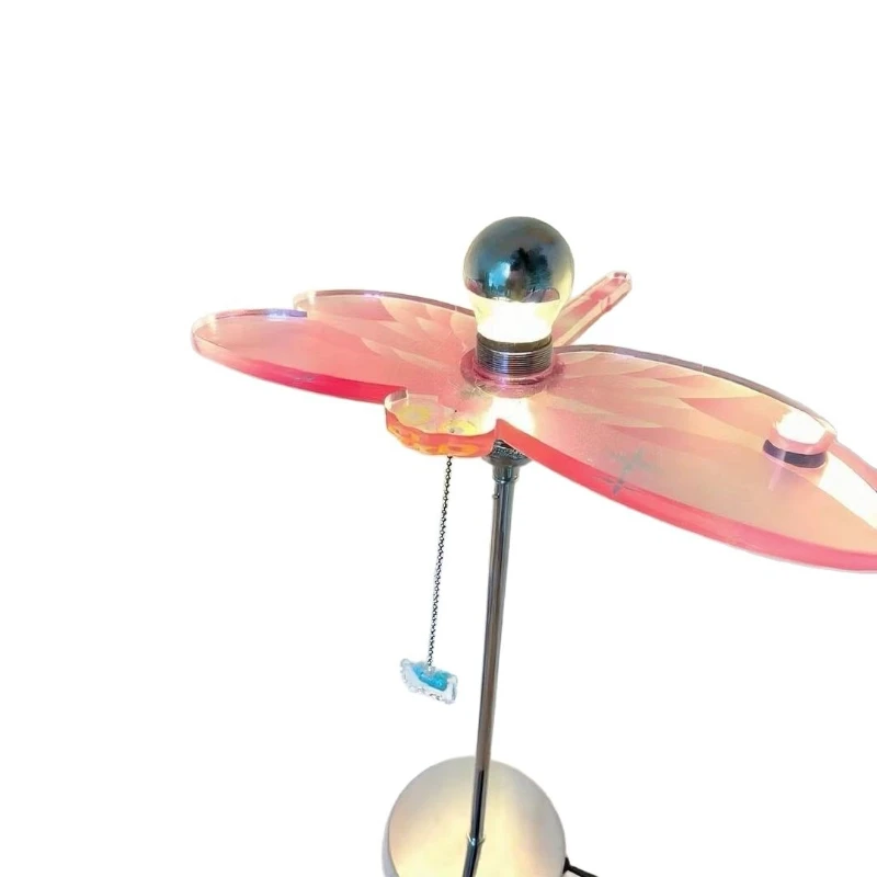 

Dragonfly-shaped acrylic lamp, light luxury desktop decoration ornament, pull rope switch, homestay cafe decoration