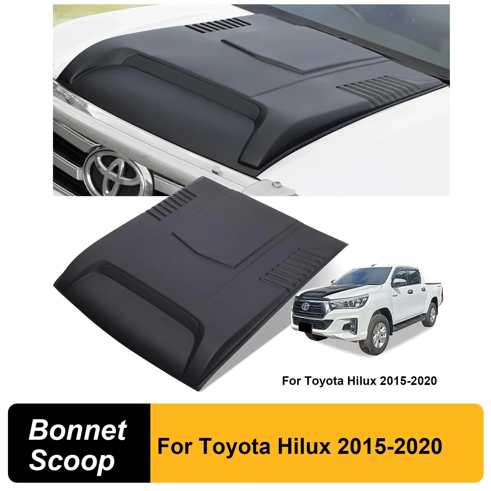 

Matt Black Bonnet Scoop Hood Cover Guard Bonnet Cover For Toyota Hilux 2015 2016 2017 2018 2019 2020 4X4 Car Accessories