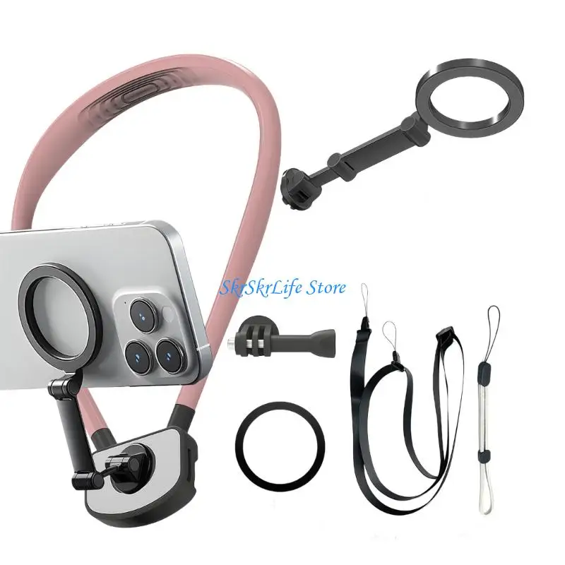 E65E Ergonomic Neck Worn Phone Holder Featuring Grip Design For Fitness Enthusiasts