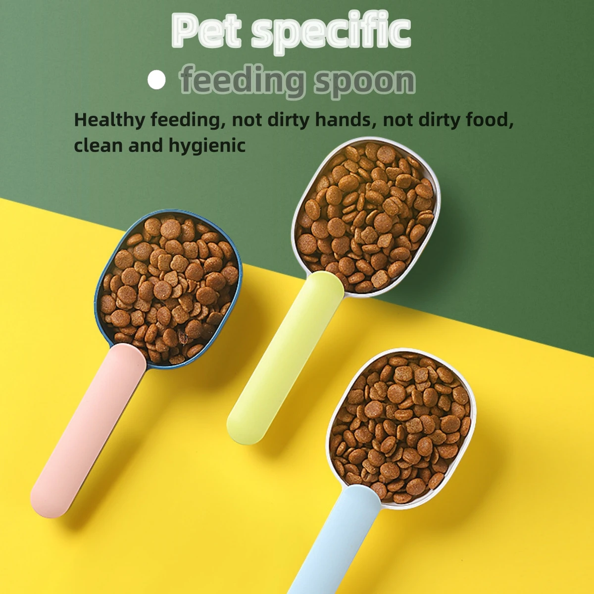 Dog Cat Pet Feeding Spoon Food Shovel Scoop With Sealing Bag Clip Spoons Pets Feeders Pet Puppy Kitten Supplies Dogs Accessories