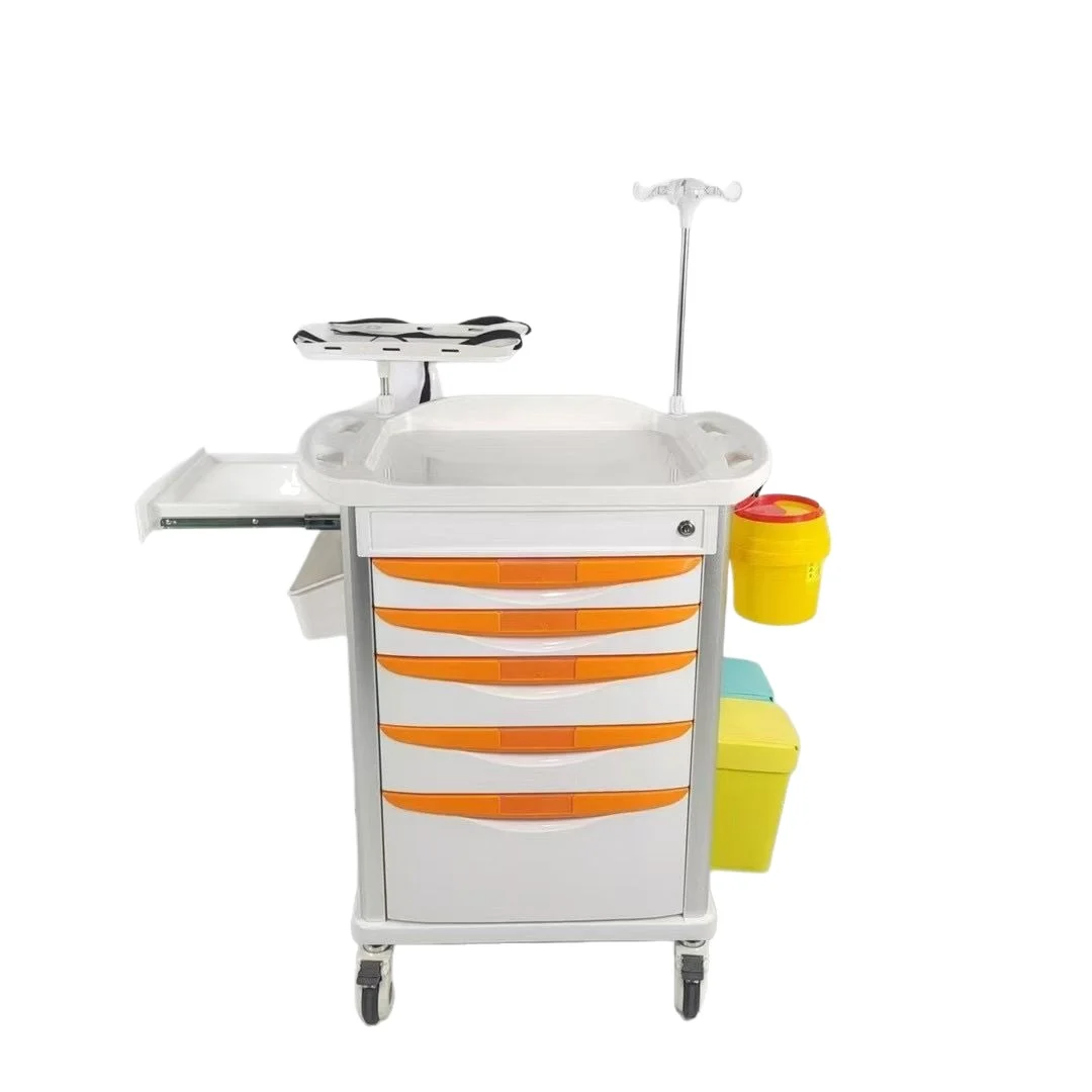 

Hospital multifunctional cart ABS medicine delivery cart Rescue car Emergency car Instrument table