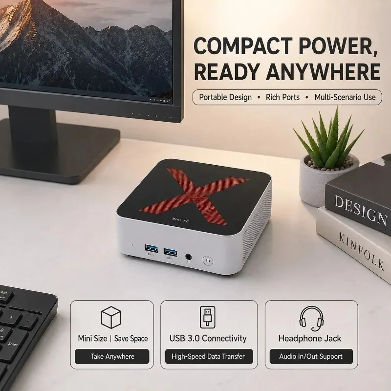 2026 Mini PC Core i9 8950HK Windows 11 Computer 16GB DDR4 1TB 2TB SSD 4K HD Gaming Mini Computer Desktop PC Gamer Portable