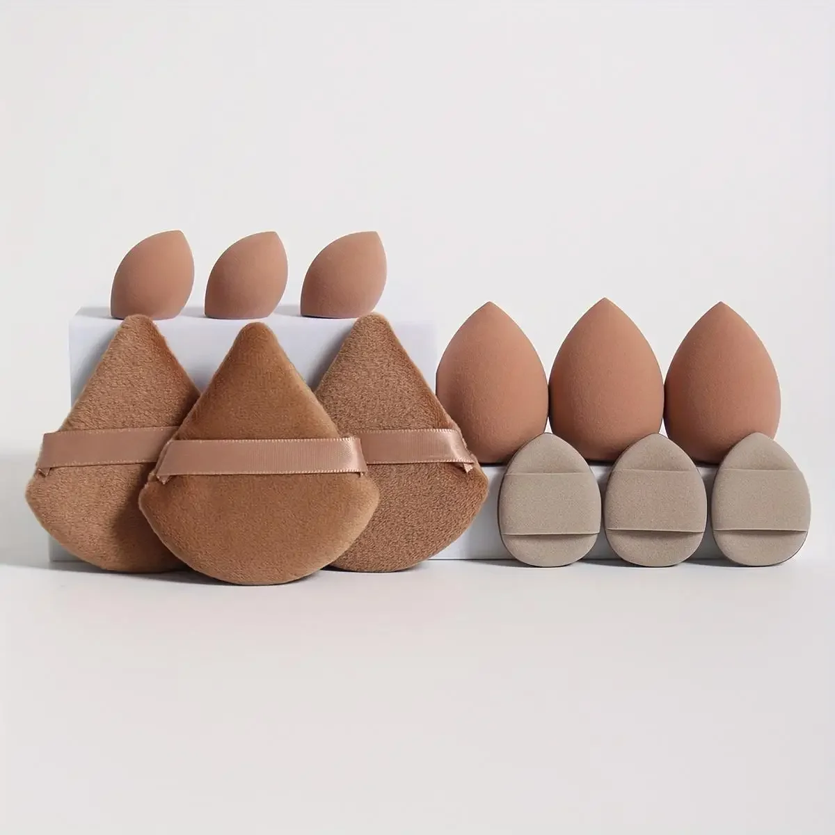 12pcs Triangle Makeup Puff Giant Soft Eye / Base Makeup Egg Portable Beauy Tool Set Makeup Puff Essential for Beginners