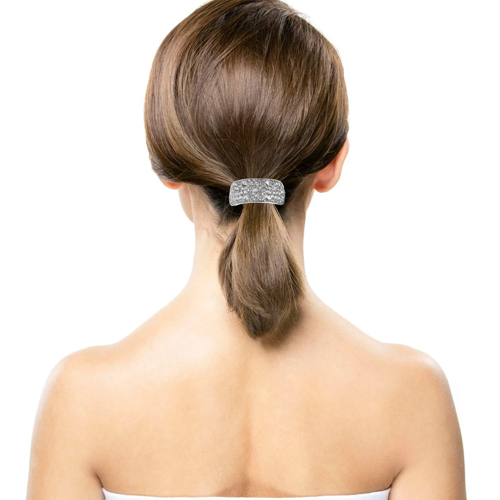 

2 шт. блестящие заколки-резинки для волос с камнями, модные аксессуары для прямых, вьющихся и тонких волос