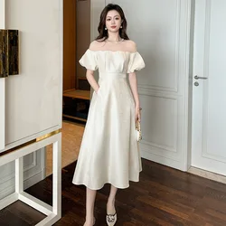 A-Leibniz - Hepburn style, temperament, long dress, summer, new, women's, celebrity, waist, swing black dresses