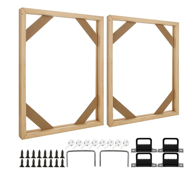 

2 Set DIY Solid Wood Canvas Frame Kit, 16X20 Inch Canvas Frame Stretcher Bars Wood For Oil Paintings, Prints And Posters Durable