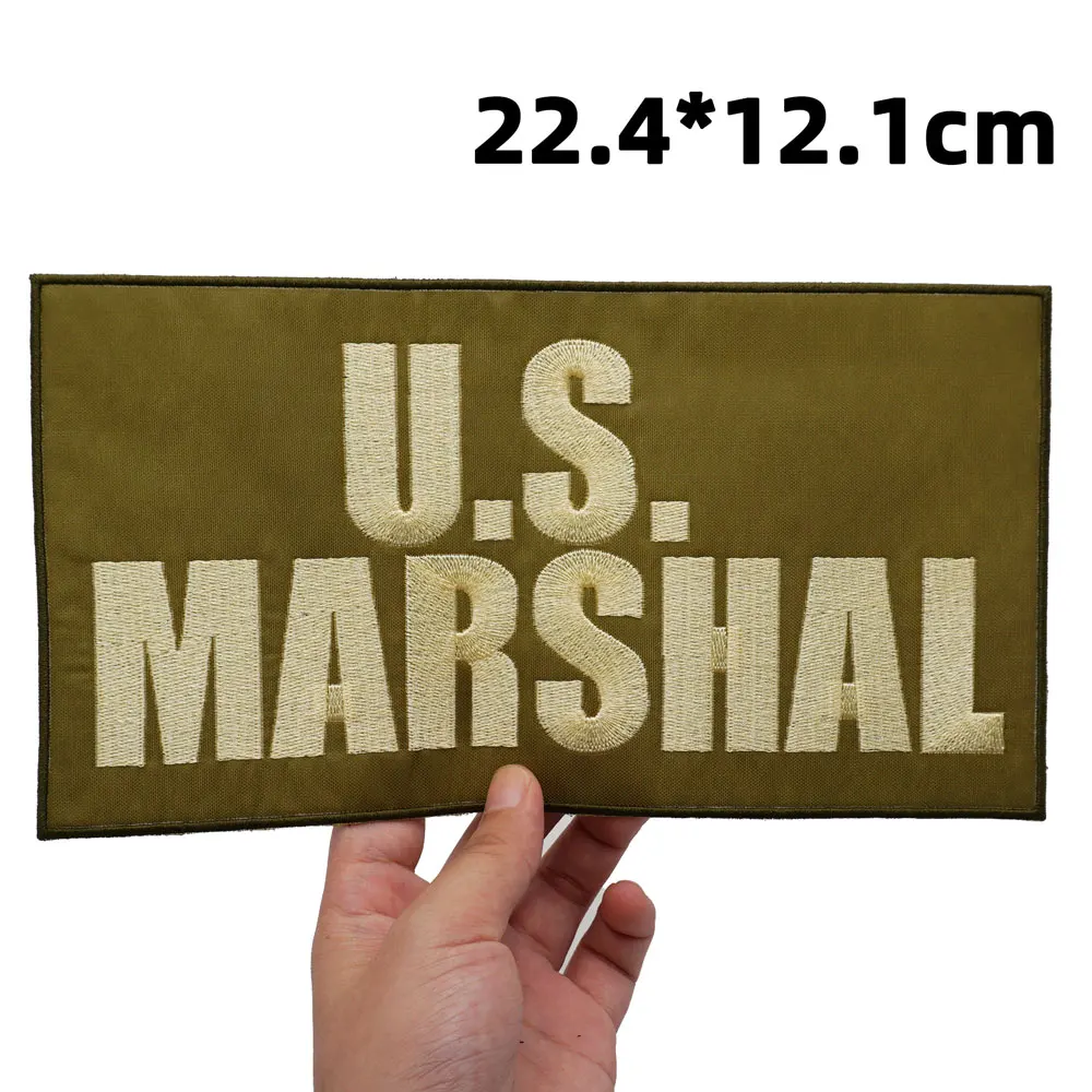 US MARSHAL Embroidered large Patches Applique Sewing and iron Hip Hop punk biker Band Rock Clothes Essential item