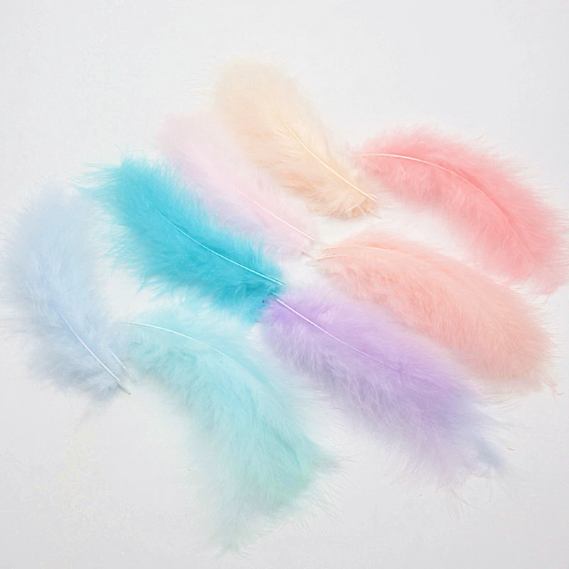 Natural Turkey Feathers Plumes 4-6 Inches10-15cm Multicolor Chicken Marabou Feather DIY Craft Wedding Jewelry Decoration 50pcs