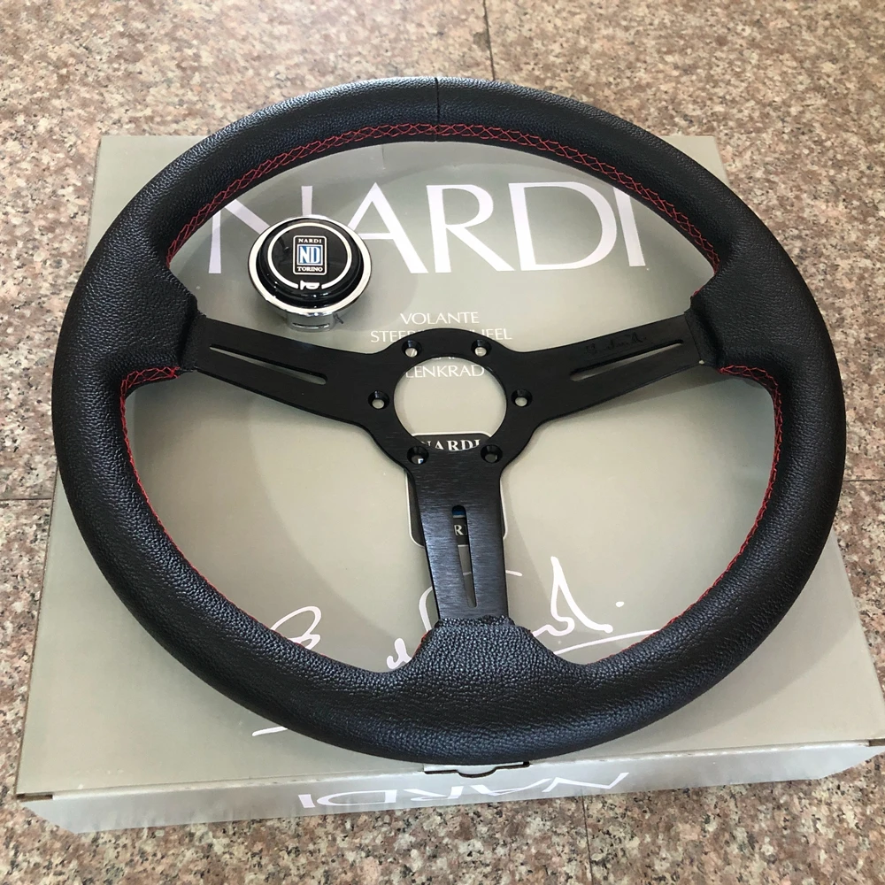 350MM Universal Drift Racing Car Nardi Steering Wheel PVC Leather JDM Steering Wheel Volantes For VW HONDA TOYOTA BMW Nissan