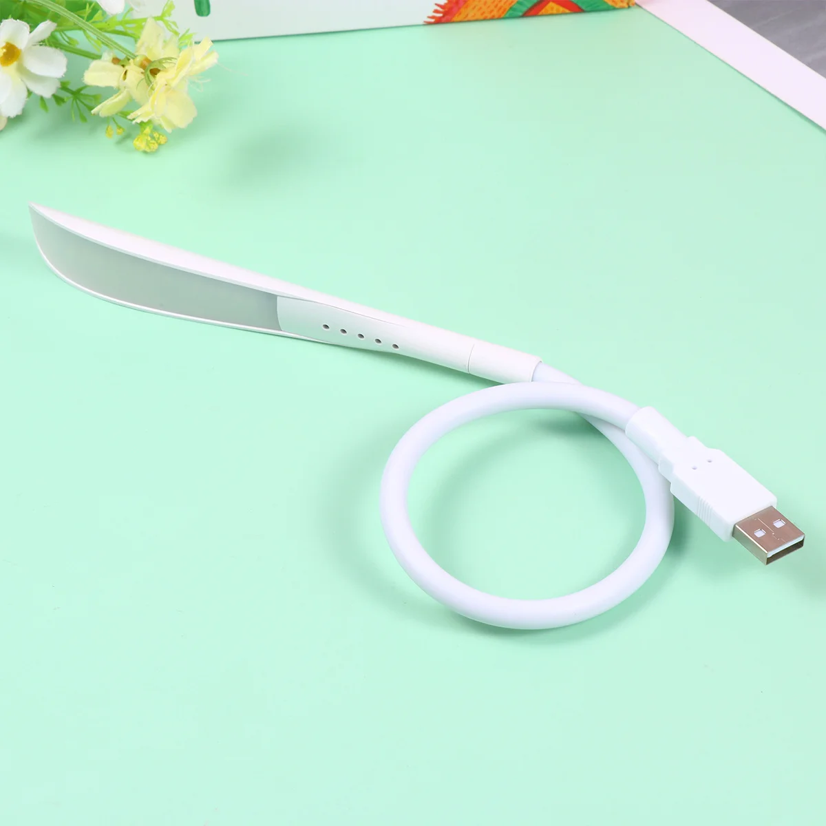 1 szt. Mała lampka nocna LED, przenośna mini lampka do czytania, ładowana przez USB, elastyczny kabel, sterowanie dotykowe, lampka do notebooka, biura, nauki