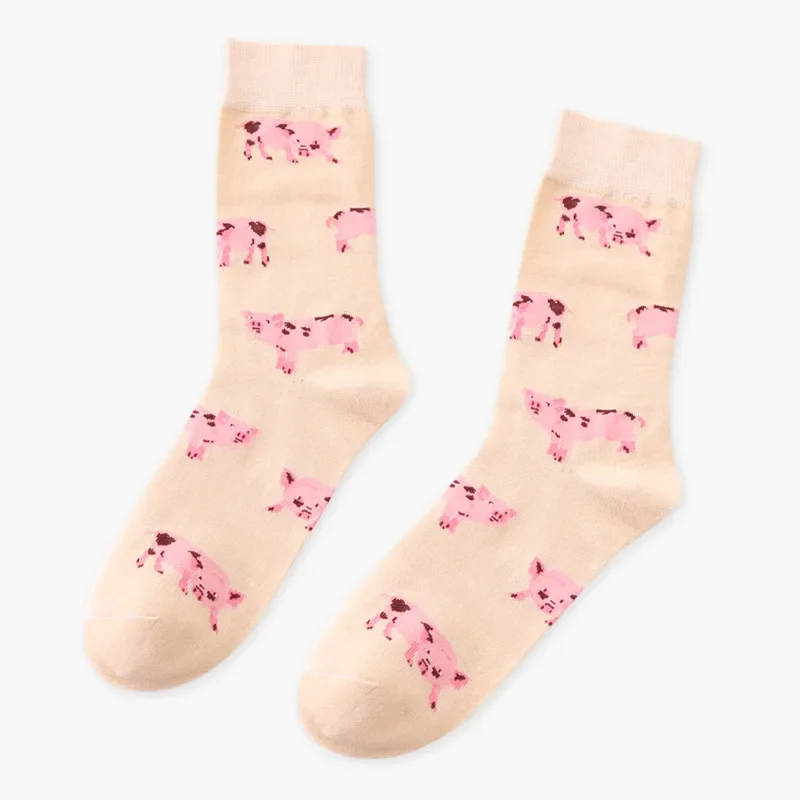 New Cute Lovely Cartoon Women Combed Cotton Socks Women Interesting Gift Shiba Inu Cat Pig Corgi Lovely Animal Pattern Sock