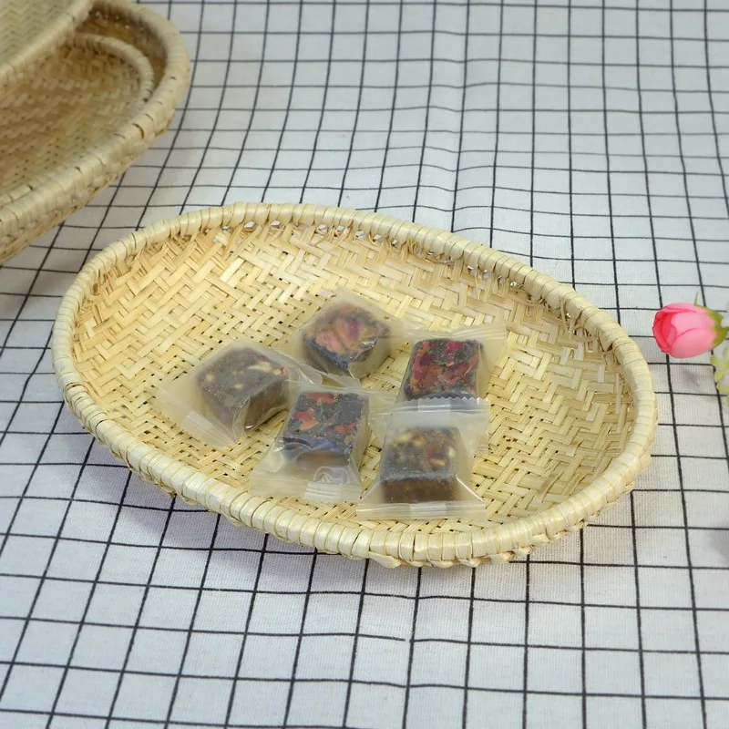 Bamboo woven dustpan props drain basket woven oval hard storage basket