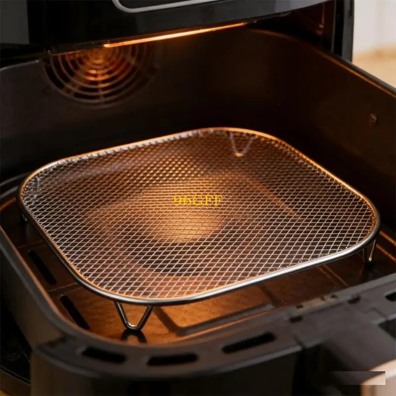 96GF Air Fryers Mesh Basket Rustproof Stainless Steel Texture Oil Strainer Screen Oil Filter Suitable for Various Models