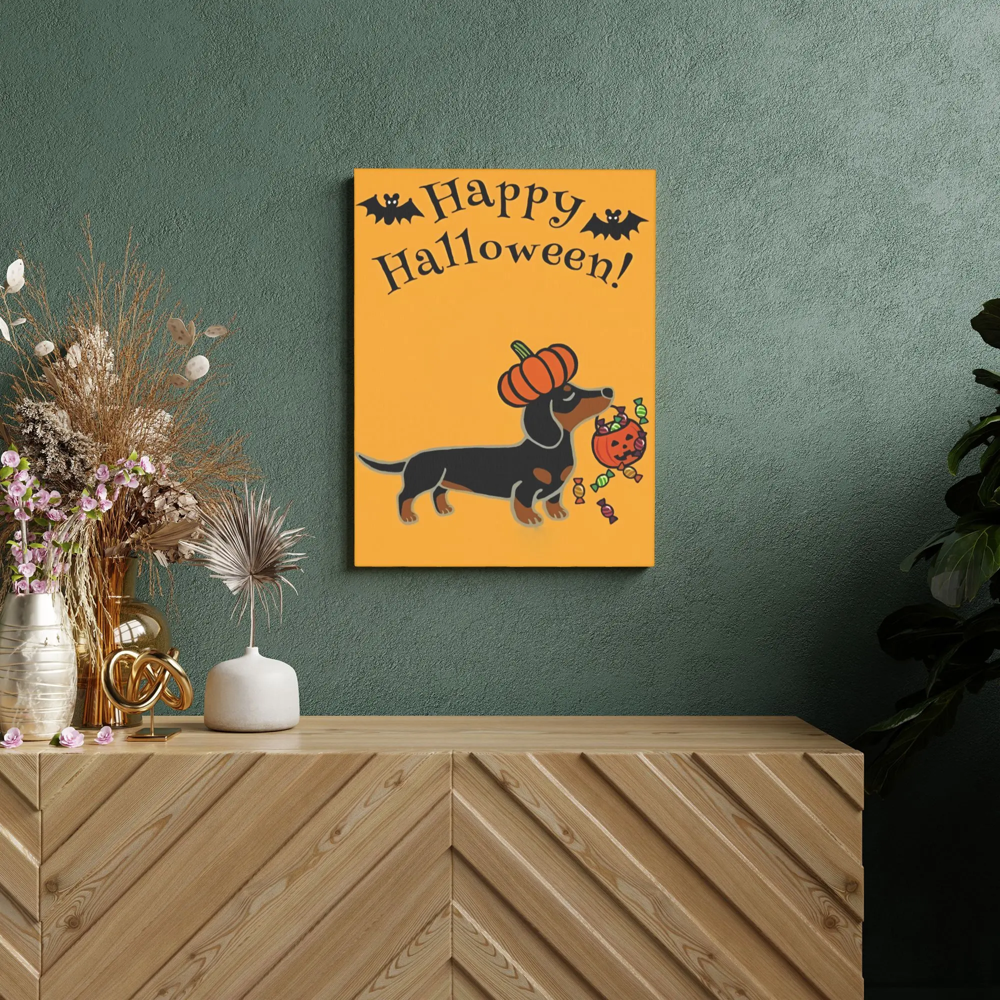 Spooky Pets Canvas Painting Wall Art Personalized Painting Unframed Art for Apartment  Unique Present for Friends 30x40cm