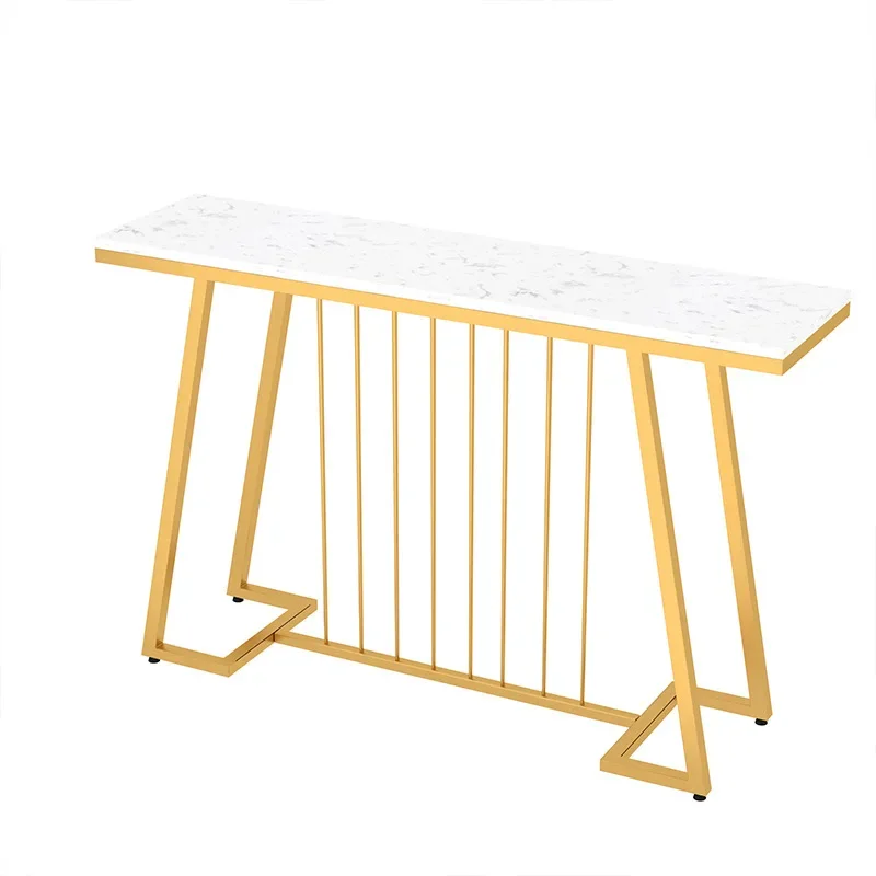 New Chinese-style entrance table against the wall Fashion style marble Simple slender strip Checkcase corridor American-style