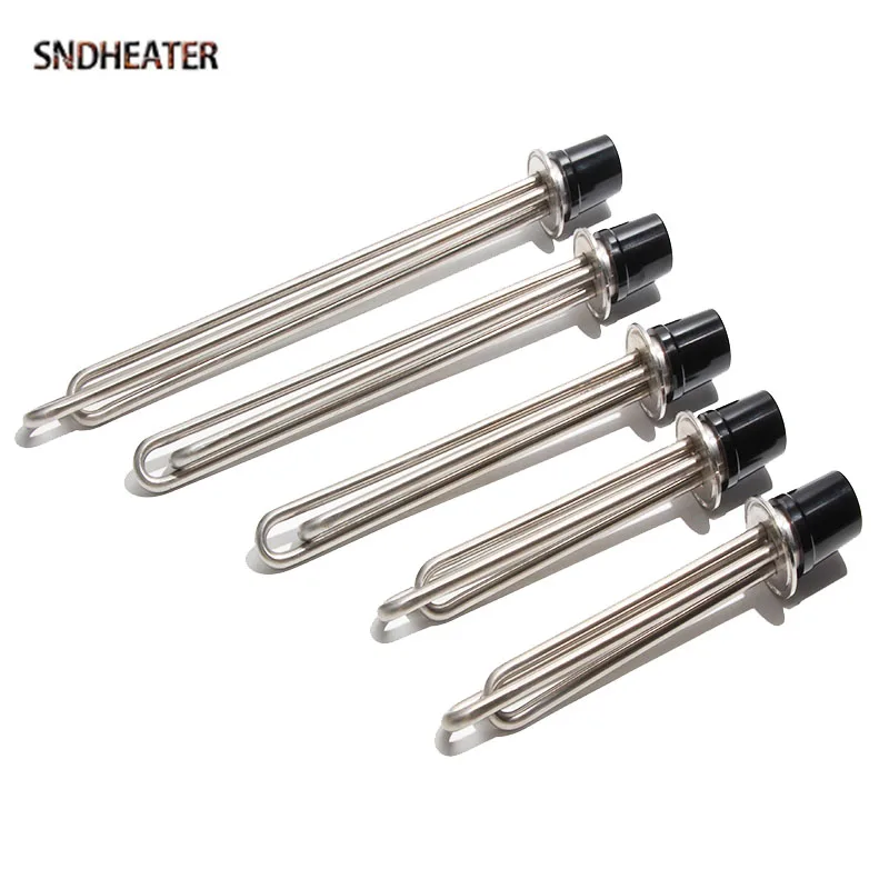 SNDHEATER G1 Thread Tri Clamps Water Heating Element 1500W 2500W 4500W 5500W 50.5mm Flange Immersion Heater Pipe 2 Phases 304SUS