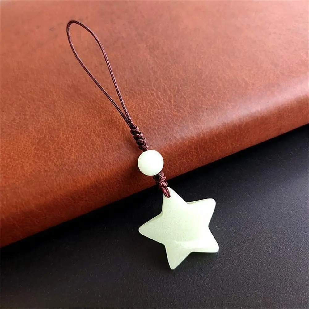 Glow in Dark Luminous Star Keychain Hanging Rope Strap Lanyard Star Pendant Ornament Phone Charm Phone Chain Handbag Pendant