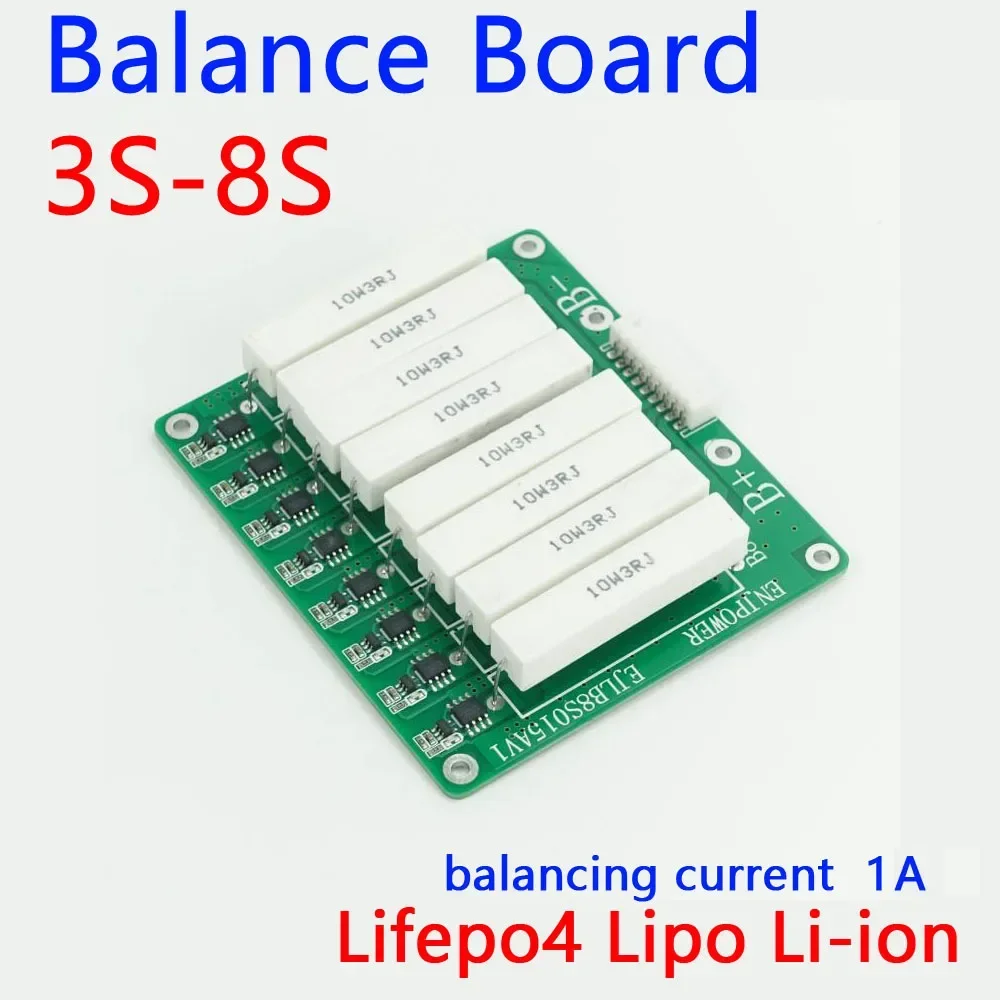 3S to 8S 1A Lithium Battery Balance Board 12V 24V balancing current 1000MA Balancer FOR Lifepo4 Li-ion 4S 6S 7S BMS protection