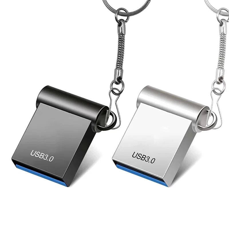 Disco de memória portátil U, Mini carro flash drive, armazenamento externo, prata, USB 3.0, 2TB