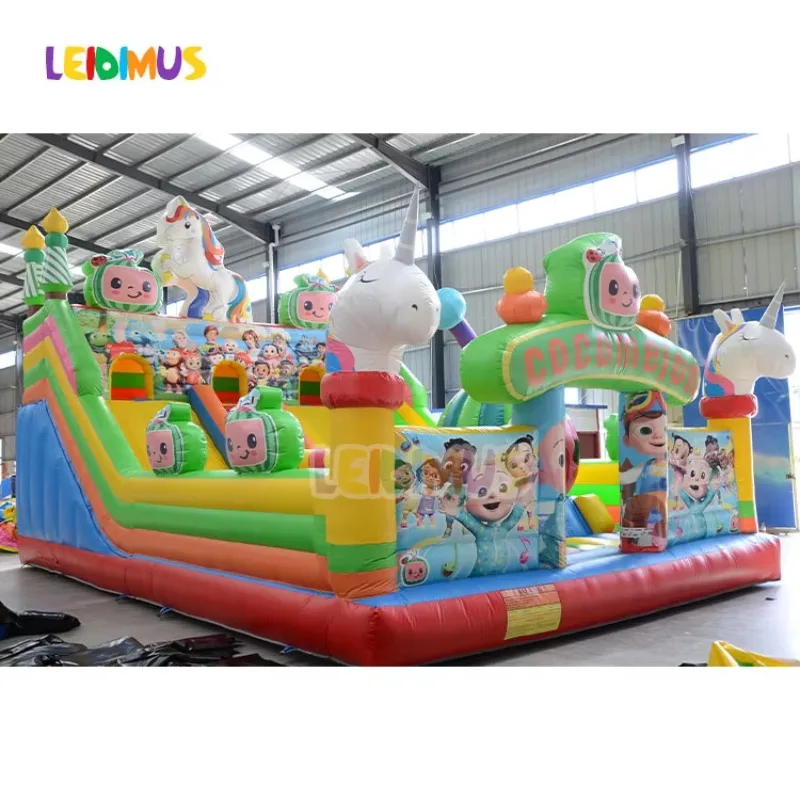Large Outdoor Jumping Inflatable Castle Bounce House Commercial Grade Inflatable Bouncy Castle With Slide for Kids Party Rental