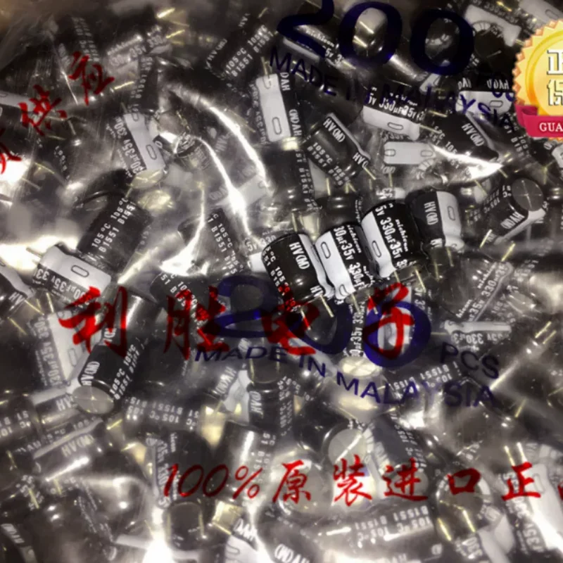 10PCSS-100PCS 330UF 35V Japanese Nichicon capacitor 35V330UF 10 * 12.5 HV high-frequency low impedance short pin
