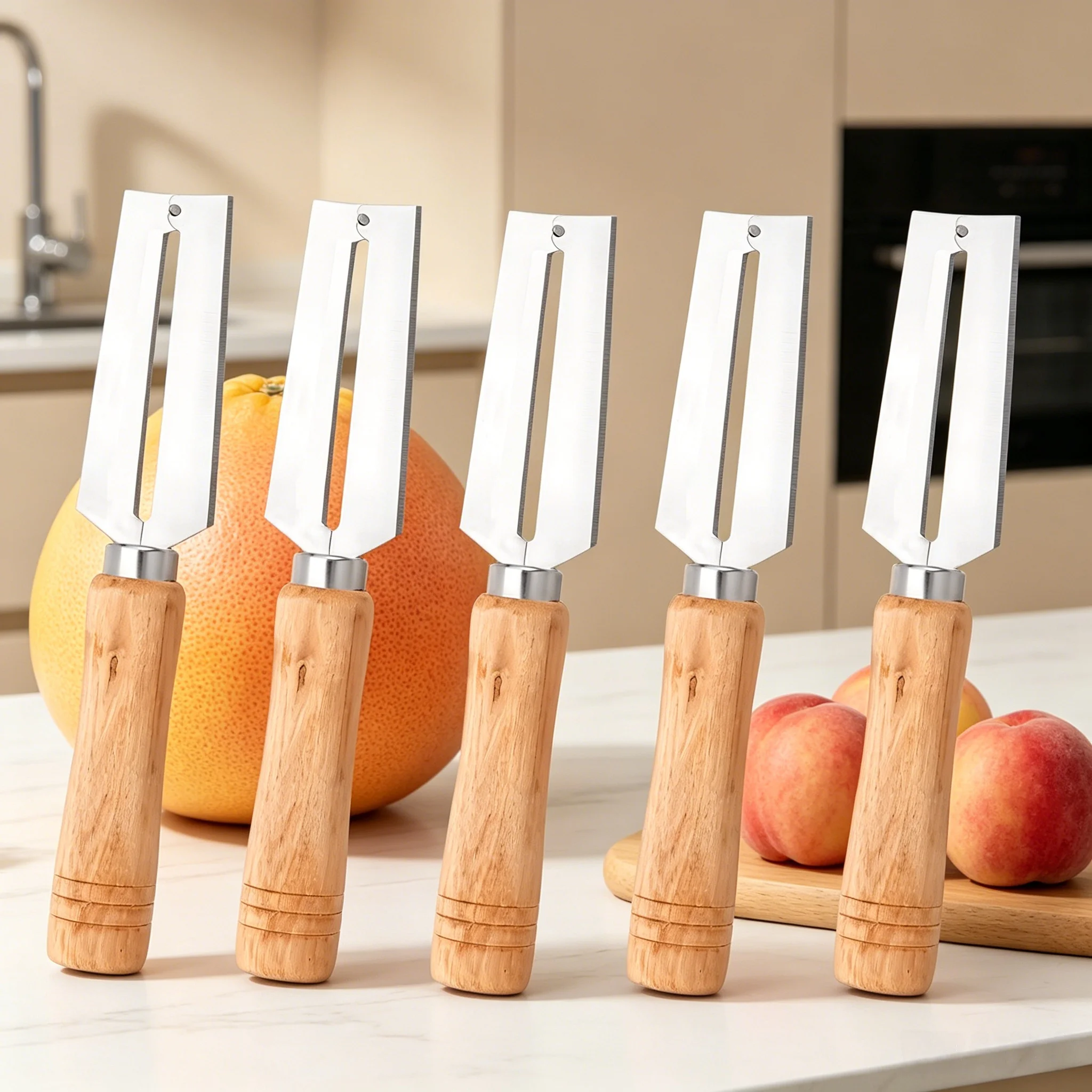 5PCS，All-purpose Kitchen Peeling Gadget Vegetable Fruit Peeler Sugarcane Pineapple Carrot Portable Home Restaurant Outdoor Tool