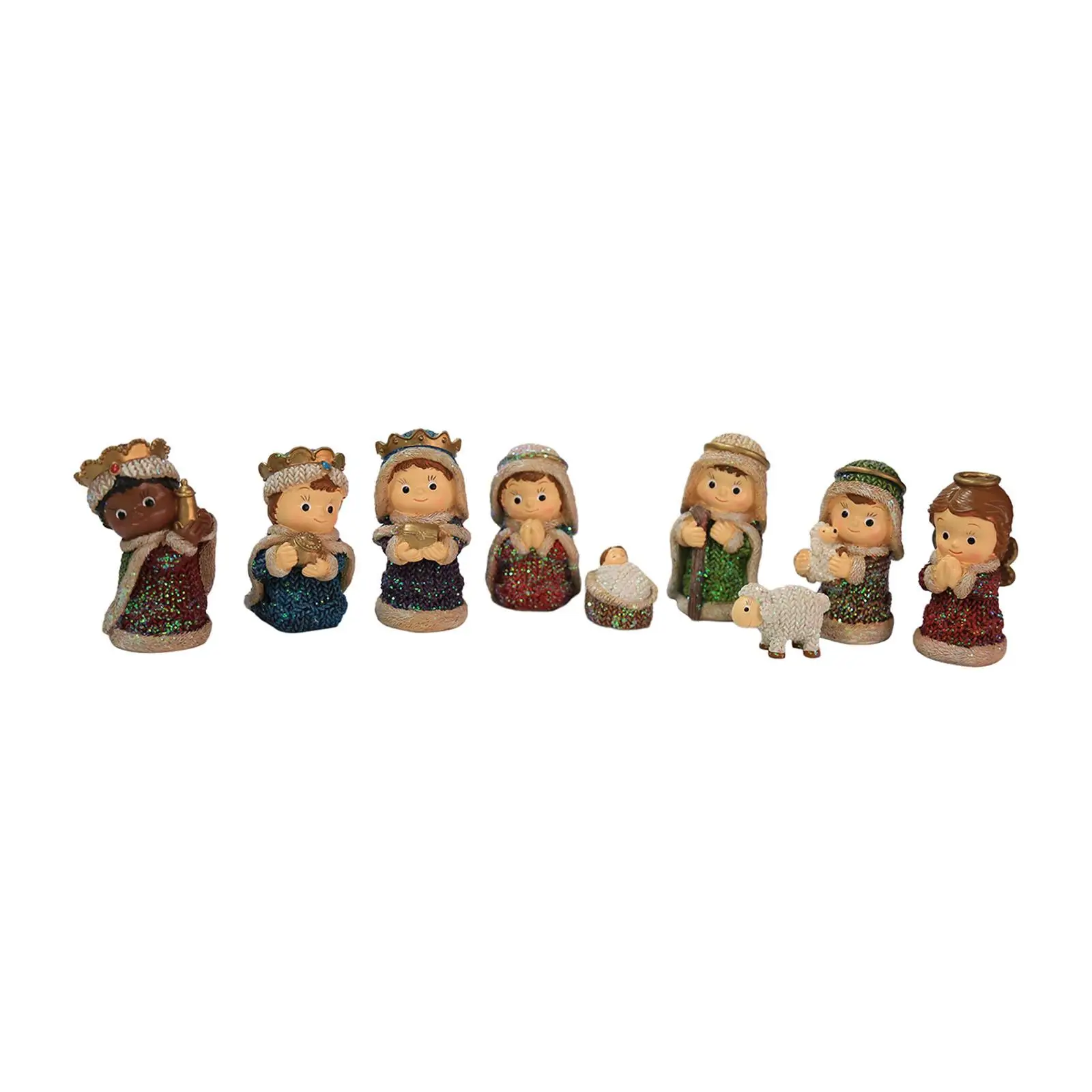 

Christmas Nativity Scene Figurine Set Crafts Manger Scene Figurines Ornament for Xmas Gift Home Christmas Religious Decorations