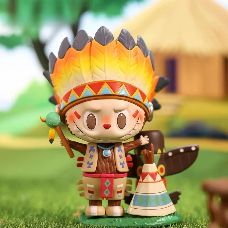 Genuine Original Labubu Indian Hanging Card Handpiece Ornament Toy Anime Figure Model Children's Gift