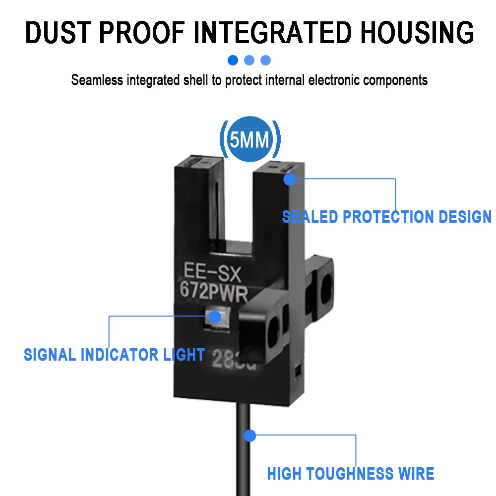 Photoelectric Switch U-type Sensor Switch With 1m Cable EE-SX672-WR/671/670A/3/SX674P-WR Proximity Switch NPN PNP