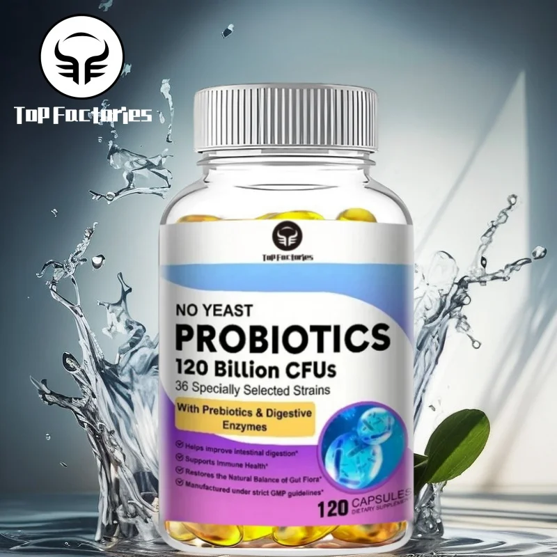 Probiotics 120 Billion CFU 36 Strains with Prebiotics & Digestive Enzymes for Digestion & Immune Support Vegan NonGMO