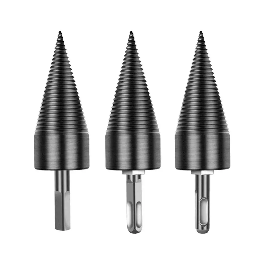 High Hardness Steel Firewood Splitter Drill Bit Hexagonal Shank Triangle Shank Woodworking Drill Bit Multifunctional Round Shank