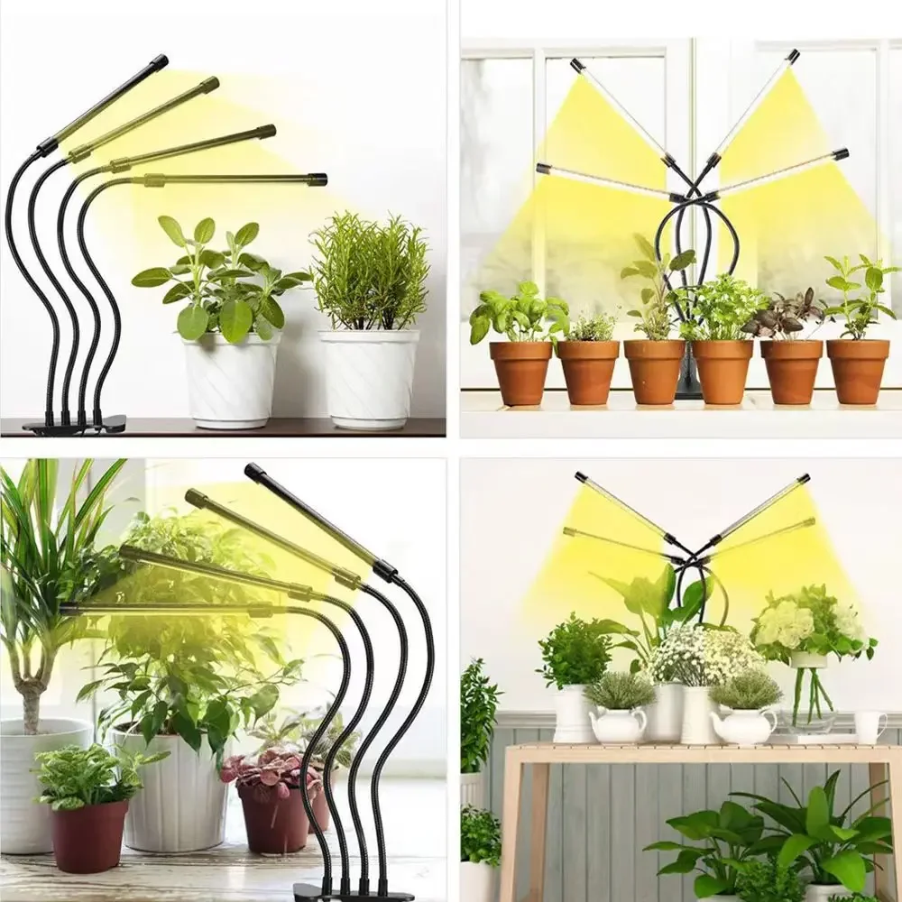 Full-Spectrum LED Planta Crescer Luz, Lâmpada USB, Hidroponia Crescer Sistema, Estufa Acessórios Interior, Amarelo