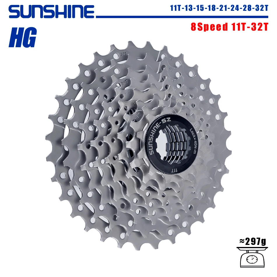 SUNSHINE Fahrradkassette 8/9/10/11/12 Geschwindigkeit MTB Kettenrad 11T-32T/36T/40T/42T/46T/50T/52T HG Struktur Freilauf für SHIMANO/SRAM