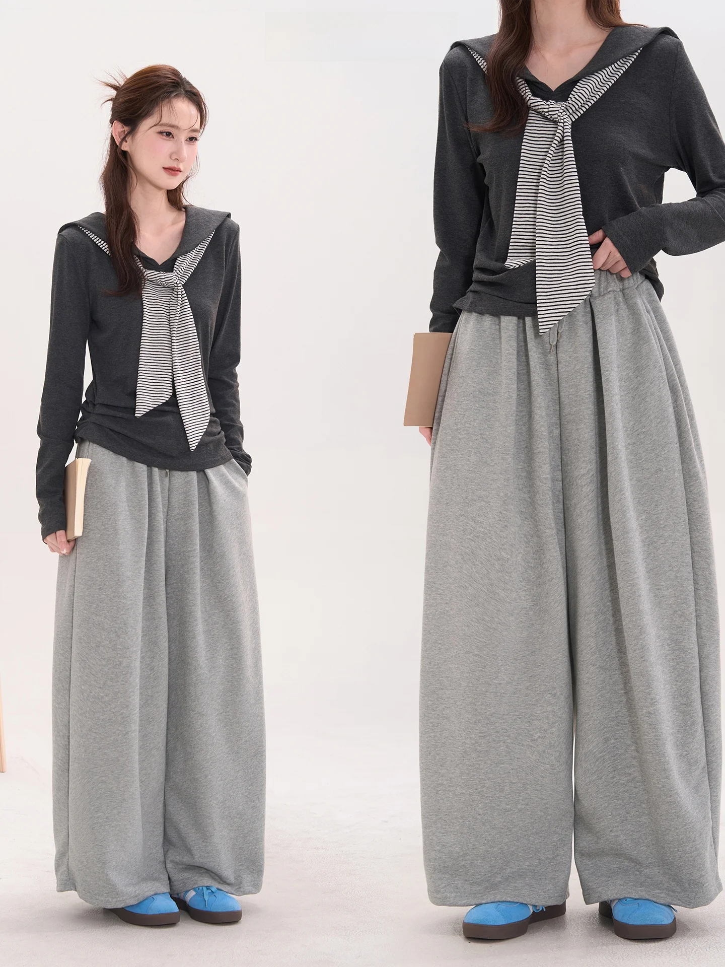 

Классические свободные спортивные повседневные брюки с широкими штанинами, удобные, с эластичным поясом, для дома и отдыха, больших размеров, женские.