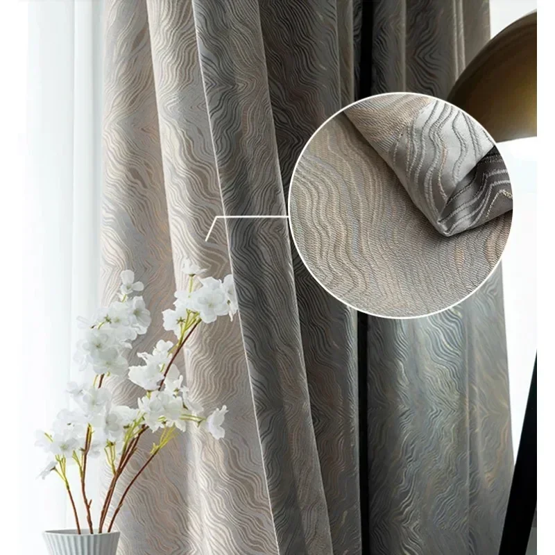 

Modern Blackout Luxury Simple Curtains for Living Room Bedroom Window Drapes Door Elegant Striped Pattern Curtains Customize