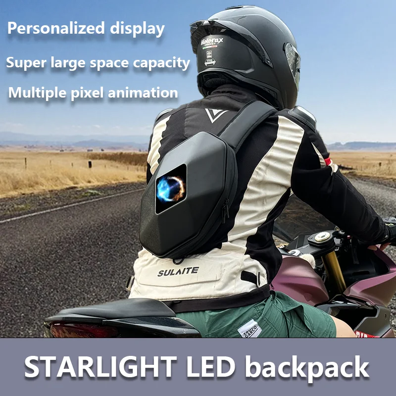 New men and women cool LED backpack motorcycle bag computer bag large capacity shoulder bag