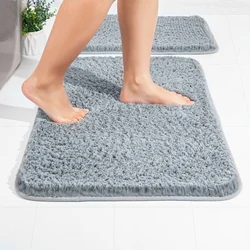 Mikrofiber ayak Mat banyo halı Anti kayma banyo paspasları emici banyo paspas yumuşak kabarık peluş Shaggy banyo kilim ve zemin Mat