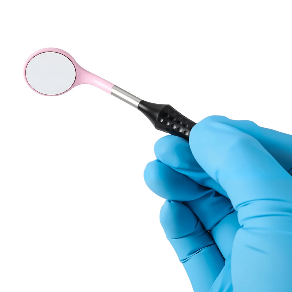 AZDENT Dental-Mundspiegel-Reflektor, ultraklar, multifunktional, abnehmbar, austauschbar, Überprüfspiegel, 12 Stück, mit Griff oral – Detail 2