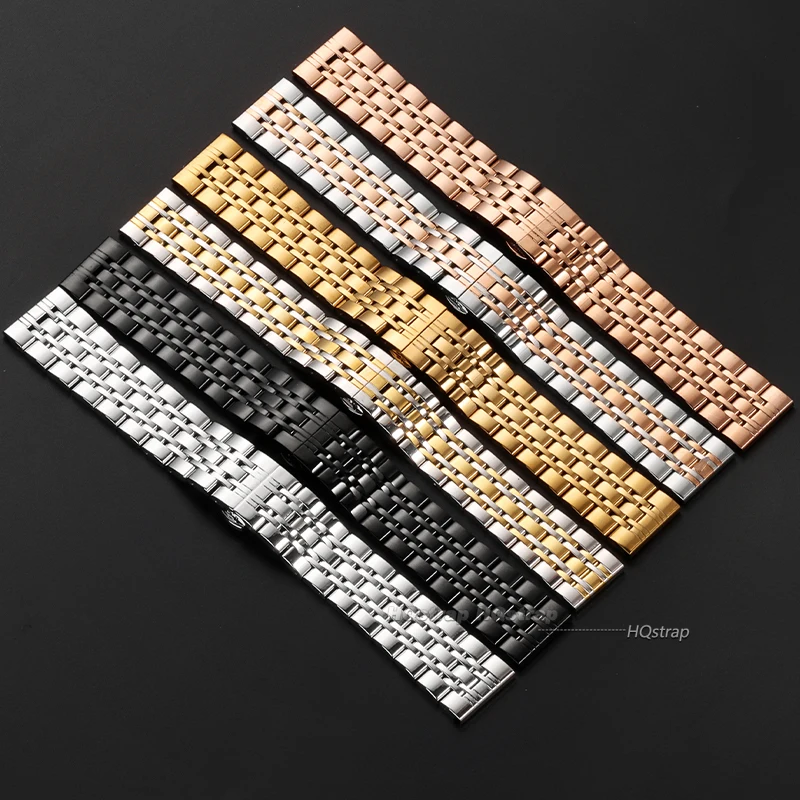 Curved End Watch Strap 14 16 18 19 20 21 22mm Bracelet Stainless Steel Band Metal Wristband Universal Watch Belt Accessories image 2
