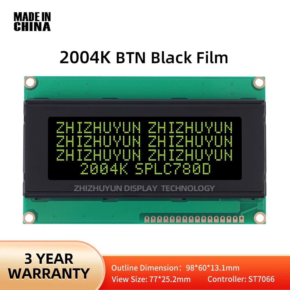 

2004K LCD Display Module High Quality LCD Screen BTN Black Film Yellow Character Industrial Grade ST7066U ST7063 5V