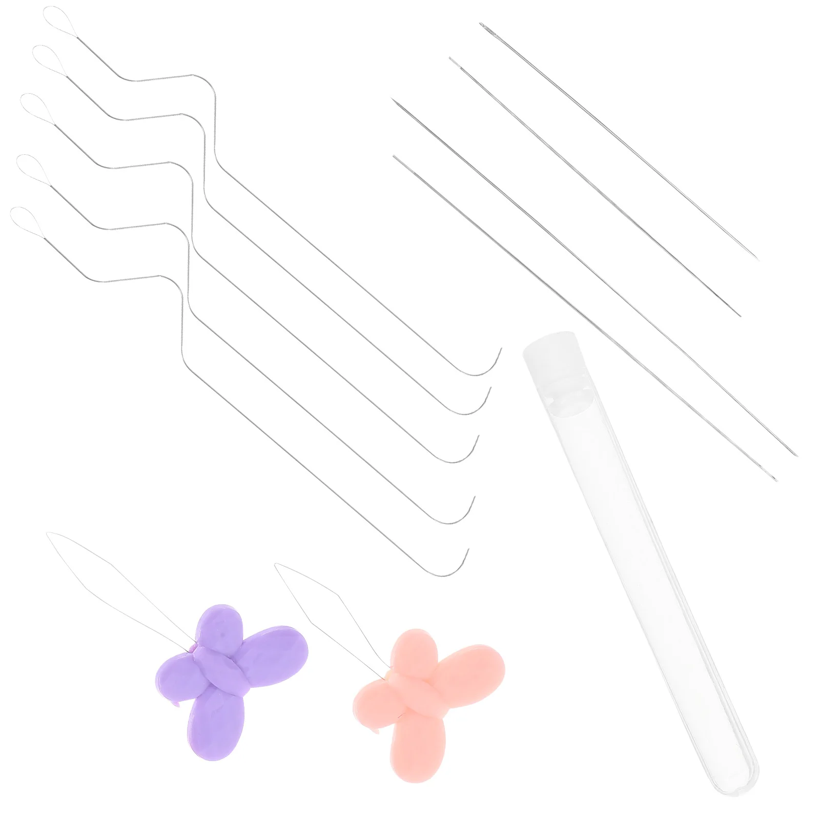 

1 set Beading Needle Tool Set Curved Long Threading Needles Bracelet Necklace Earring Making Supplies Stainless Steel Plastic