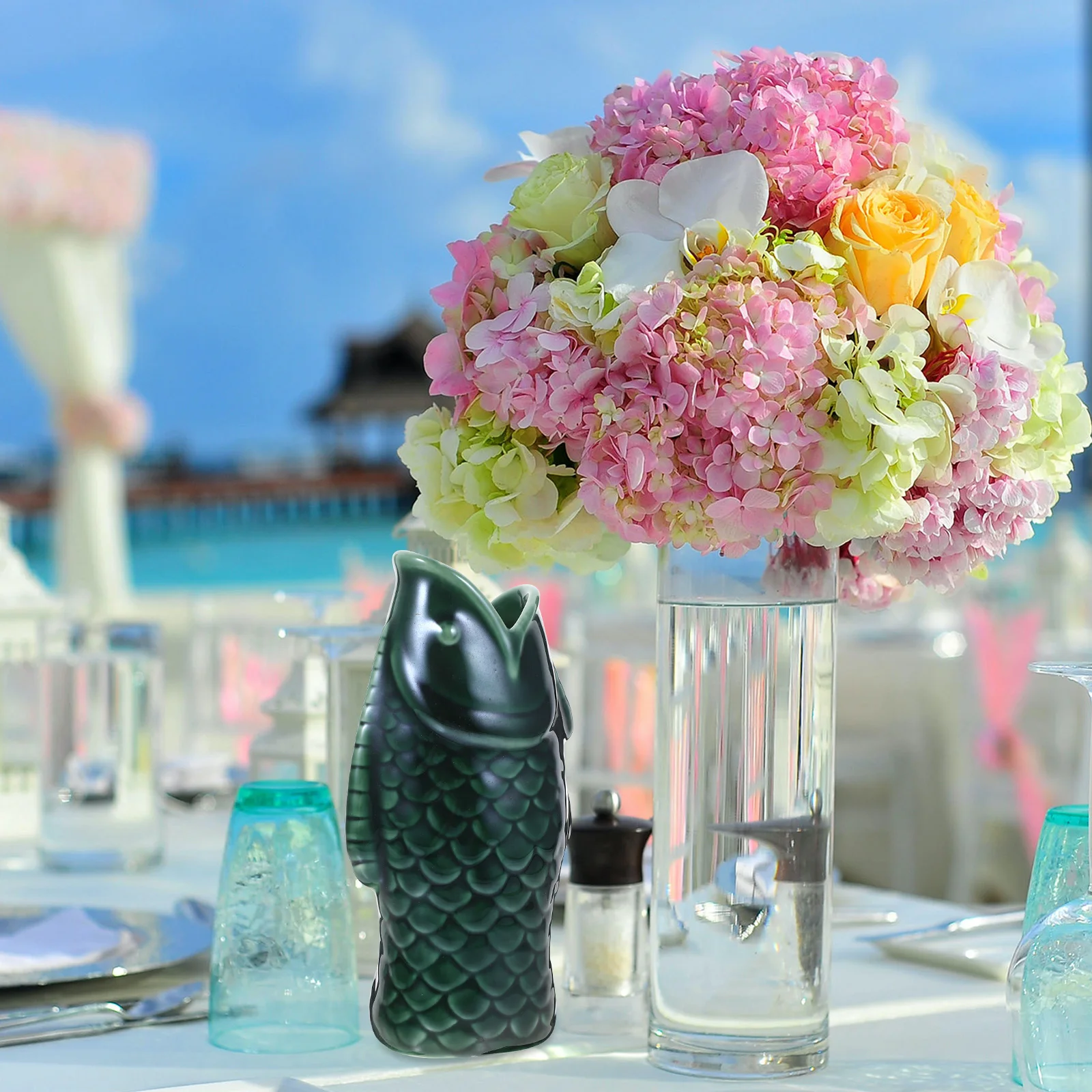 

Hawaiian Party Tiki Mug Ceramic Cocktail Cup Creative Barware Decorative Drink Container for Home Pub Party Gifting Idea