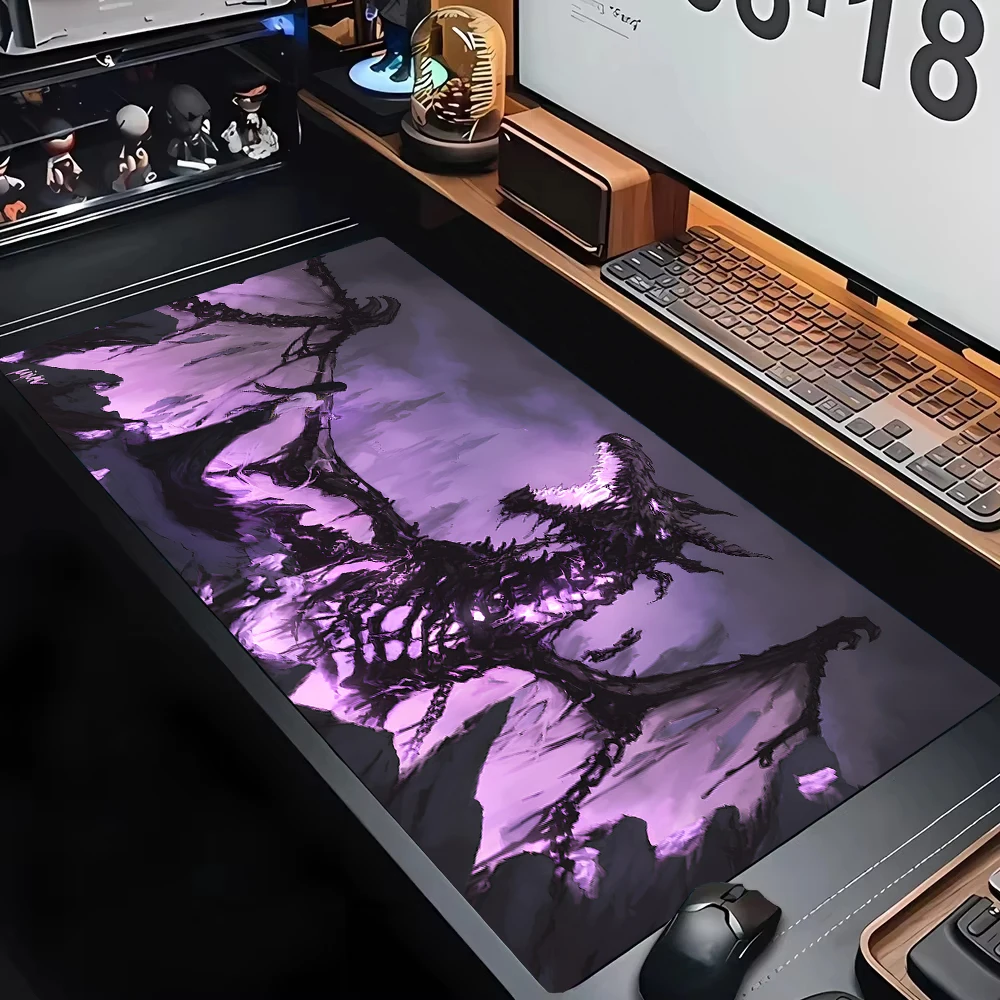 

Black dragon mouse pad playmat large desk mat gaming mats gamer pc accessories keypad expansion pads rubber anti-slip base