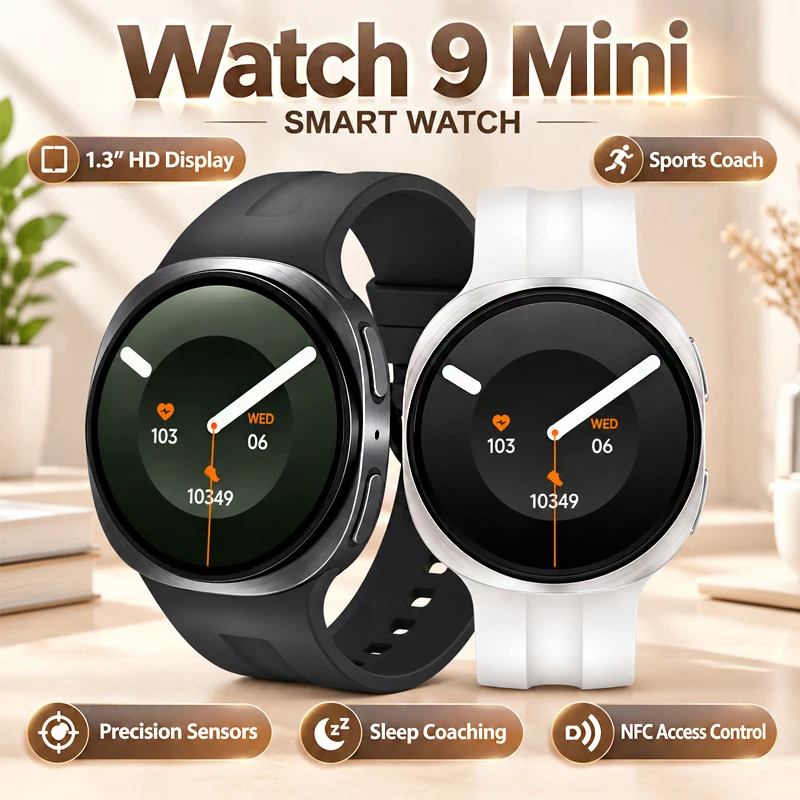 NEW Watch 9 Mini Smart Watch Precision Sensors Heart Rate Blood Oxygen NFC Access Control Sports Coach Bluetooth Call Smartwatch